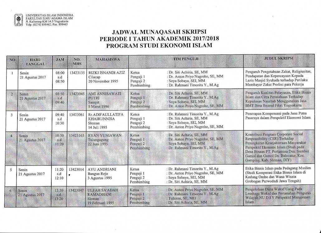 jadwal munaqasah