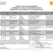 JADWAL MUNAQASAH PSAS PERIODE IV 2017/2018