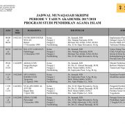 Jadwal Sidang Munaqasah Prodi PAI